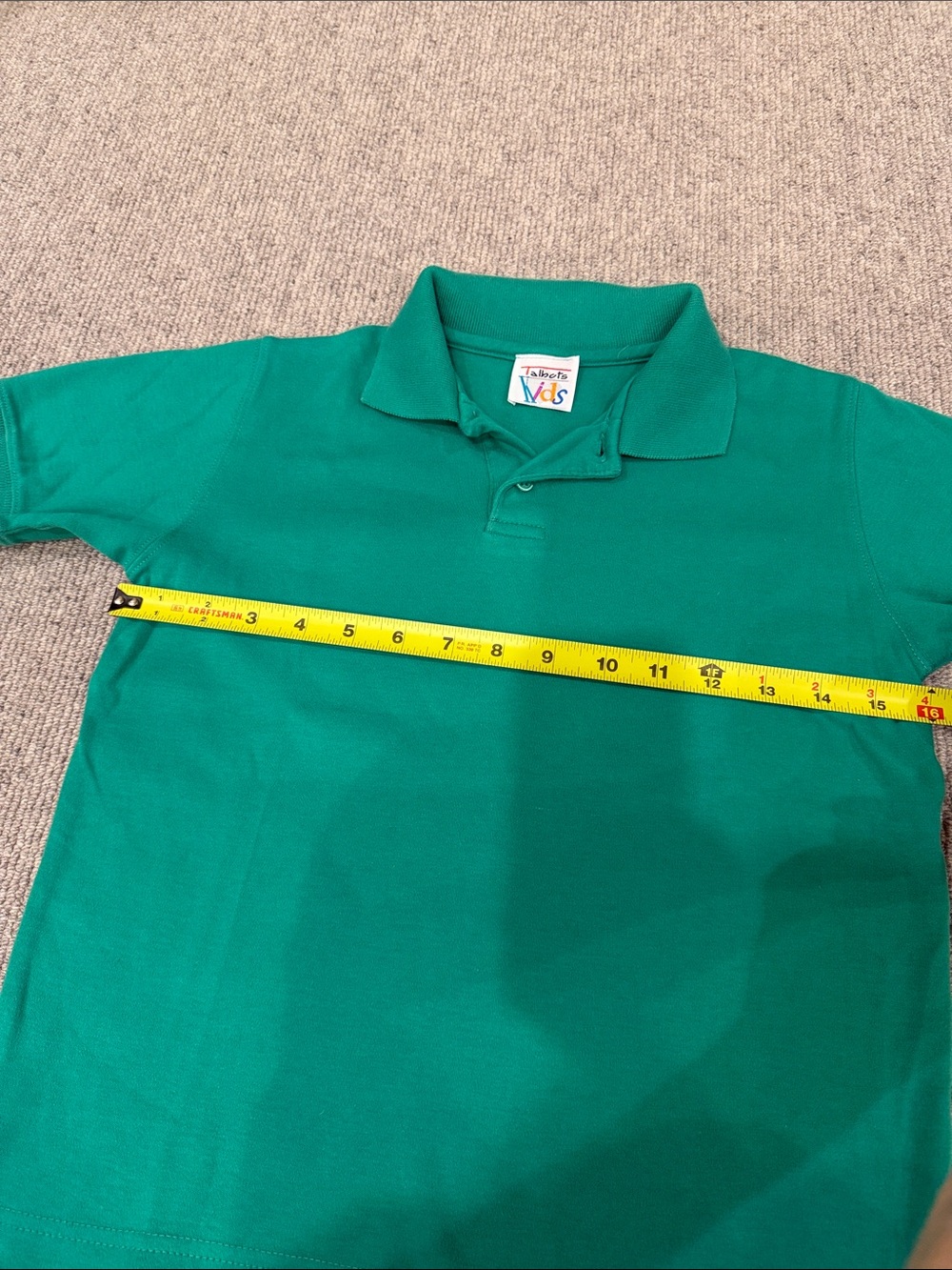 TALBOTS KIDS KELLY GREEN, SHORT SLEEVED, COTTON POLO SHIRT- SIZE SMALL - Picture 5 of 7